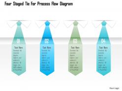 1214 four staged tie for process flow diagram powerpoint template