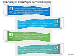 1214 four staged torn paper for text display powerpoint template