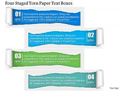 1214 four staged torn paper text boxes powerpoint template