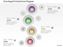 1214 Four Staged Vertical Gear Diagram Powerpoint Template