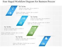 1214 four staged workflow diagram for business process powerpoint template