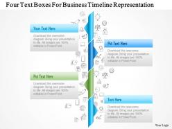 1214 four text boxes for business timeline representation powerpoint template