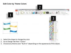 1214 four vertical colored flags for data representation powerpoint template