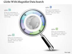 1214 globe with magnifier data search powerpoint template