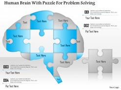 1214 Human Brain With Puzzle For Problem Solving PowerPoint Template