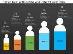 1214 human icons with bubbles and different icons inside powerpoint slide