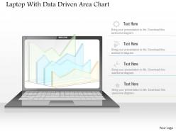 1214 laptop with data driven area chart powerpoint slide