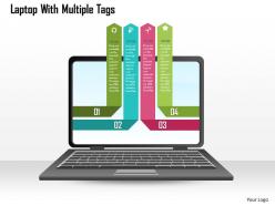 1214 laptop with multiple tags powerpoint template