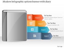 1214 modern infographic options banner with diary powerpoint template