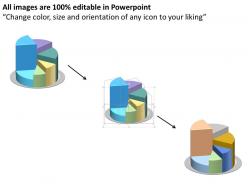 1214 pie graph with business result representation powerpoint template