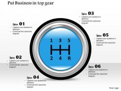 1214 put business in top gear use right image put text box next to each number powerpoint presentation