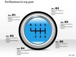 1214 put business in top gear use right image put text box next to each number powerpoint presentation