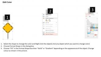 1214 road map timeline with road signs powerpoint presentation
