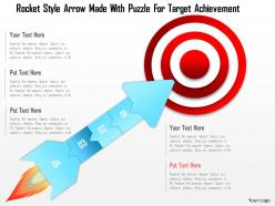 1214 rocket style arrow made with puzzle for target achievement powerpoint template