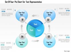 1214 set of four pie chart for text representation powerpoint template