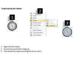 1214 six options around compass diagram powerpoint presentation