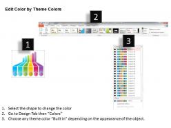 1214 six staged colorful text ribbons for data representation powerpoint template