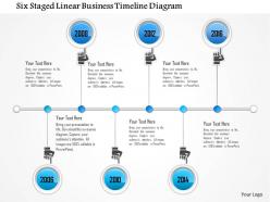 1214 six staged linear business timeline diagram powerpoint presentation