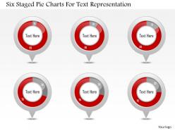 1214 six staged pie charts for text representation powerpoint slide