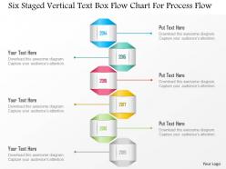 1214 six staged vertical text box flow chart for process flow powerpoint template