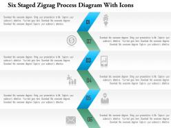 1214 six staged zigzag process diagram with icons powerpoint template