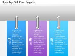1214 spiral tags with paper progress powerpoint template
