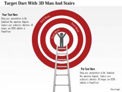 1214 target dart with 3d man and stairs powerpoint template