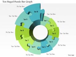 1214 ten staged puzzle bar graph powerpoint template