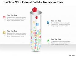 1214 test tube with colored bubbles for science data powerpoint template