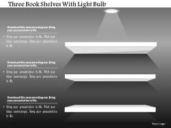 1214 three book shelves with light bulb powerpoint template