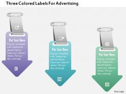 1214 three colored labels for advertising powerpoint template