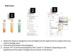 1214 three colored test tubes for text representation powerpoint template