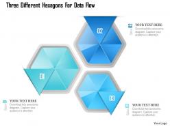 1214 three different hexagons for data flow powerpoint template