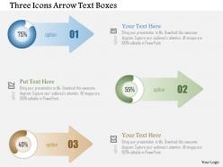 1214 three icons arrow text boxes powerpoint template