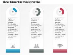 1214 three linear paper infographics powerpoint template