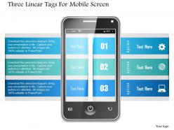 1214 three linear tags for mobile screen powerpoint template
