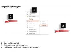 1214 three ribbons with numeric fonts for process flow powerpoint template