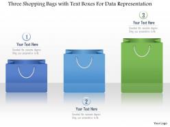 1214 three shopping bags with text boxes for data representation powerpoint template