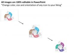 1214 three staged circle process for data flow powerpoint template