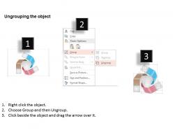 1214 three staged circle process for data flow powerpoint template