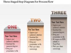 1214 three staged step diagram for process flow powerpoint template