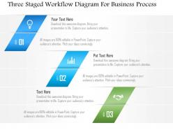 1214 three staged workflow diagram for business process powerpoint template