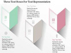 1214 three text boxes for text representation powerpoint template