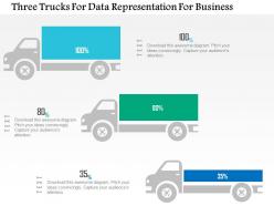 1214 three trucks for data representation for business powerpoint slide