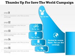 1214 thumbs up for save the world campaign powerpoint template