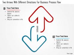 1214 two arrows with different directions for business process flow powerpoint template