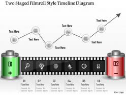 1214 Two Staged Filmroll Style Timeline Diagram Powerpoint Template
