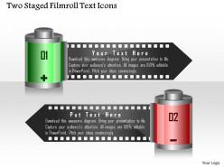 1214 two staged filmroll text icons powerpoint template