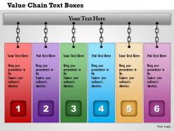1214 value chain text boxes powerpoint presentation
