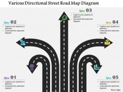 1214 various directional street road map diagram powerpoint template
